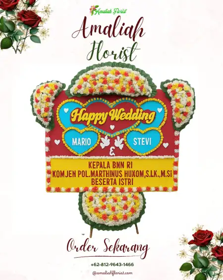 Papan Bunga Pernikahan Belatungan